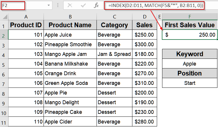 Find Values Starting with Specific Characters