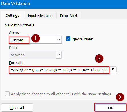 Combine Multiple Validation Rules Using AND and OR Functions