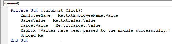 Use a Public Variable in a Standard Module to Pass Variable from UserForm to Module