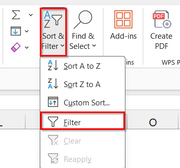 Apply the Filter Tool to Filter Dates by Month and Year in Excel