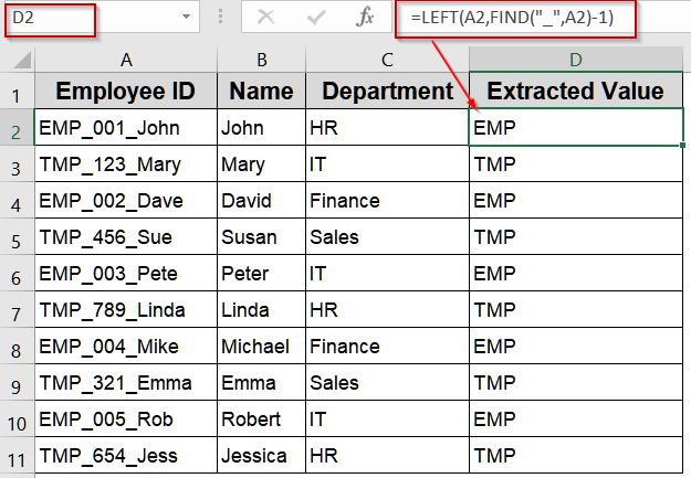 Combine LEFT with FIND Function to Handle Delimiters