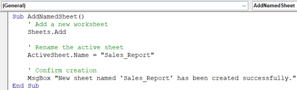 How to Add a Sheet with a Specific Name in Excel VBA - Excel Insider