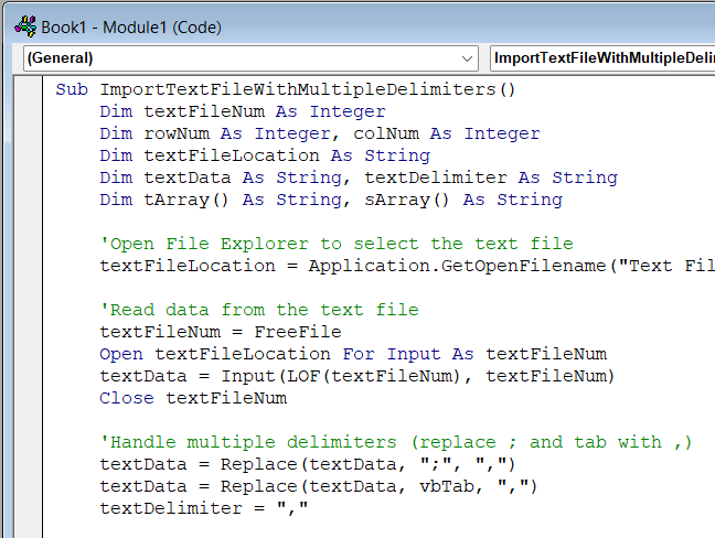 Read Text File Line by Line Using the File Selection Dialogue Box