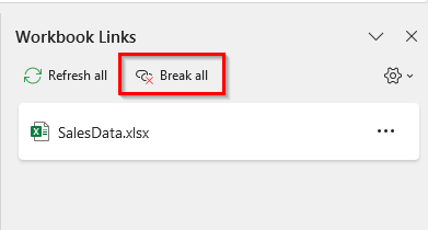 Break Links Using the Workbook Links Option in Excel