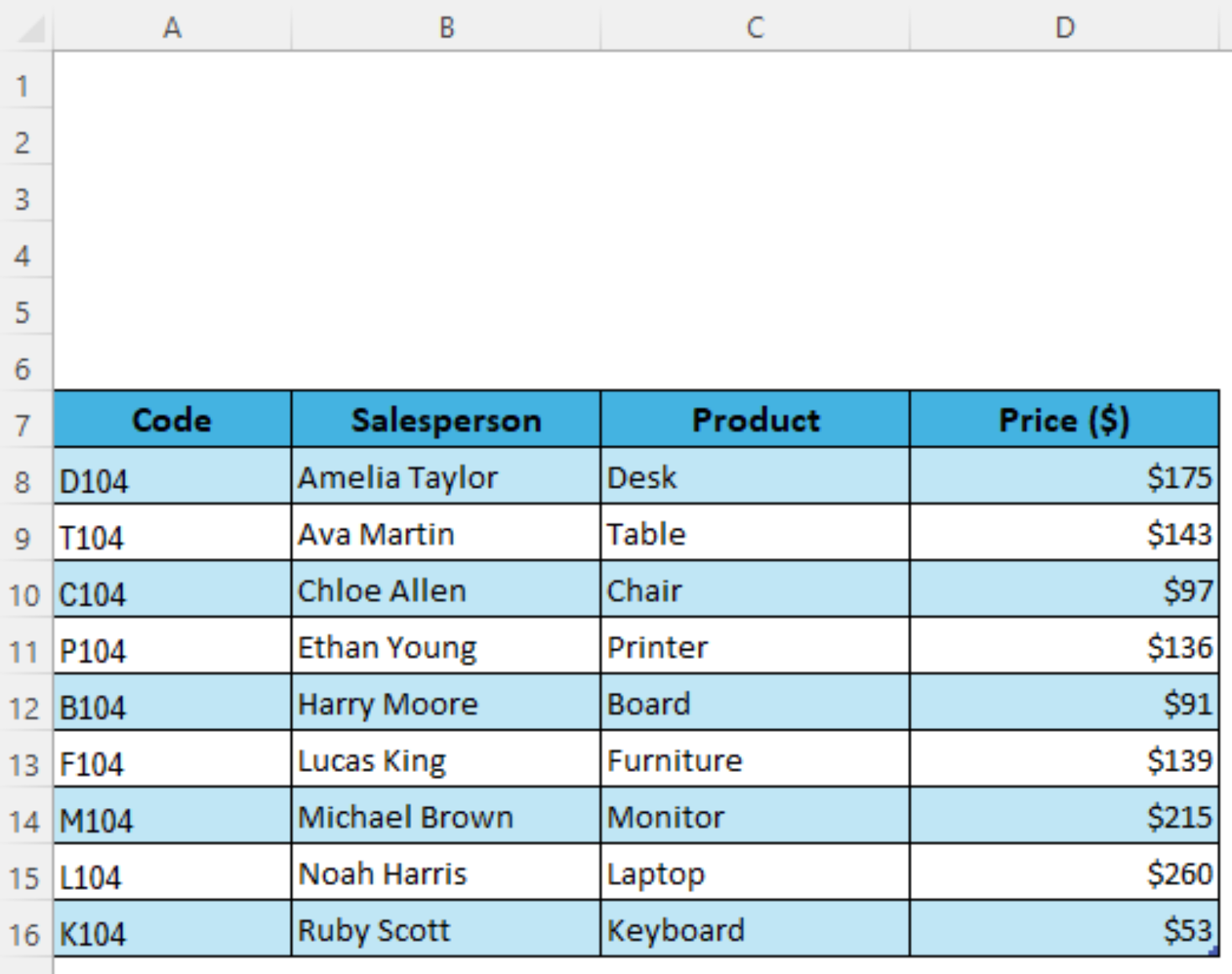 How to Create a Floating Table in Excel (6 Different Ways) - Excel Insider