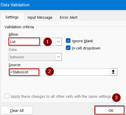 Steps to Create a Drop Down List with Color in Excel