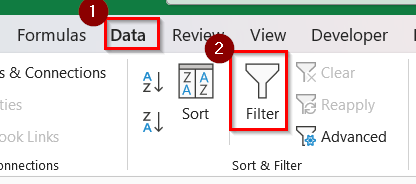 Apply the Filter Tool to Filter Dates by Month and Year in Excel