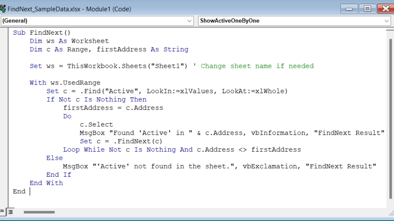 How to Use VBA FindNext Method in Excel ( A Complete Guide) - Excel Insider