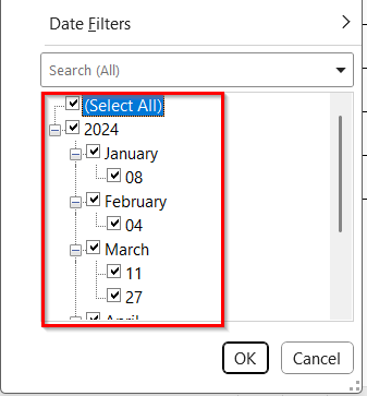 Unmerge Any Merged Cells in the Date Column