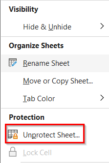 Unprotect the Worksheet (If It’s Protected)