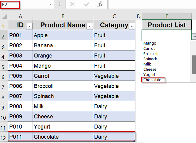 Create a Dynamic Drop-Down Using a Table Range