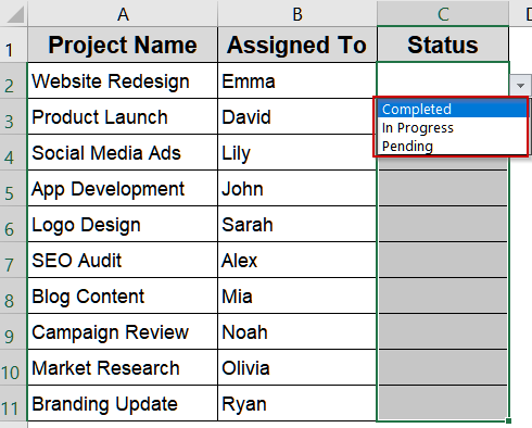 Steps to Create a Drop Down List with Color in Excel