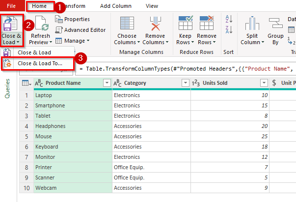 Applying Power Query to Convert PDF to Excel without Losing Formatting