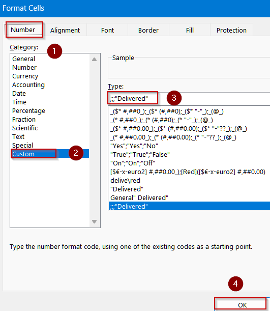 Hard-Code Text Using Custom Cell Formatting