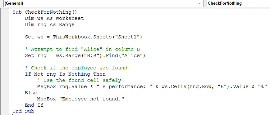 Check for Nothing Before Using an Object