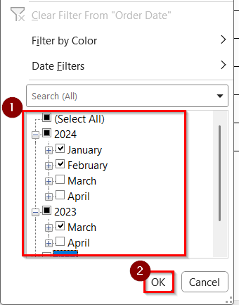 Enable Group Dates From the AutoFilter Menu