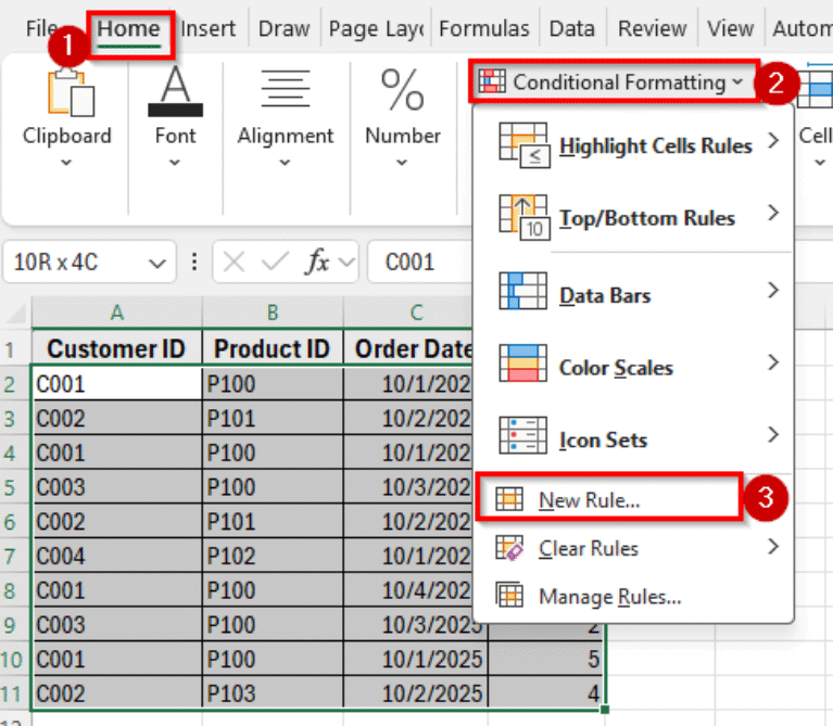 How to Find Duplicate Rows Based on Multiple Columns in Excel - Excel ...