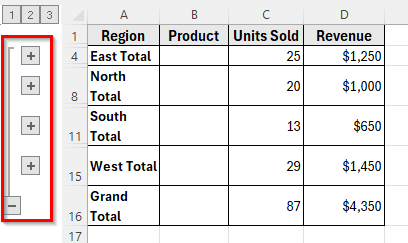 Using the Subtotal Feature to Group Rows and Add Subtotals in Excel