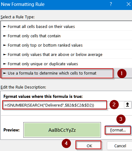 Identify Specific Words Using the SEARCH Function