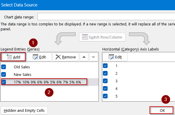 Display Percentage Change Using Error Bars