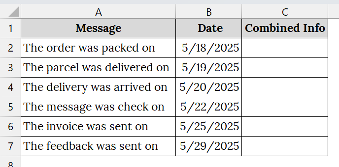 Combine Date and Text Using the TEXTJOIN Function