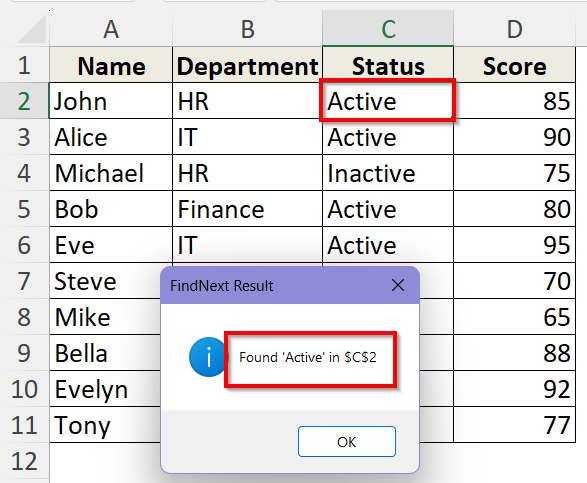 Find All Occurrences of a Word Using FindNext Method