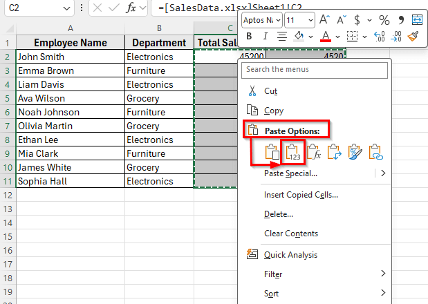 Replace External Links with Values Using Copy and Paste