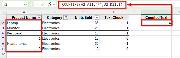 Using COUNTIFS Function with a Helper Column