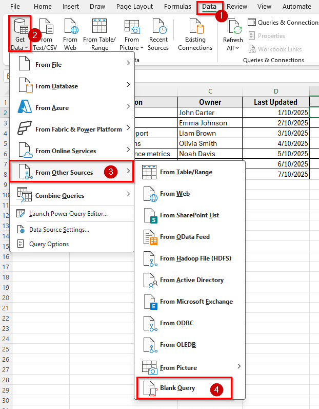 Using Power Query to Create Dynamic Table Of Content fo Tabs in Excel