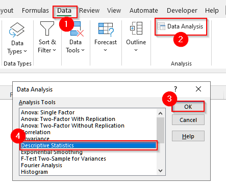 Use the Data Analysis ToolPak to Perform Descriptive Statistics in Excel