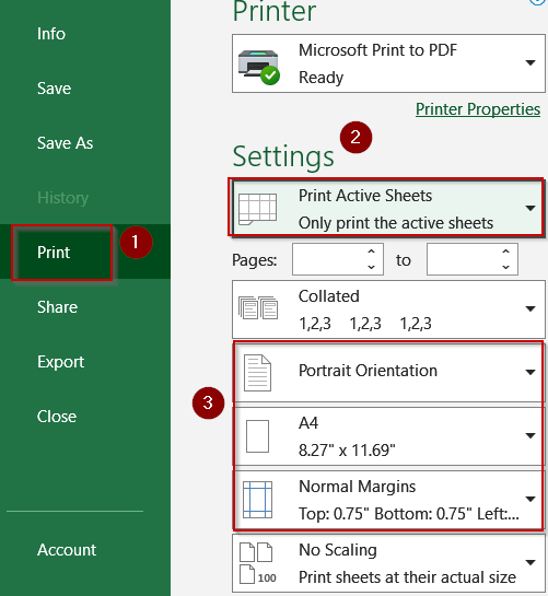 Printing Excel Spreadsheet on Multiple Pages Using Keyboard Shortcuts