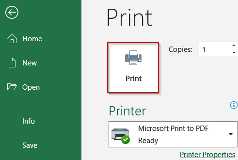 Print Selected Sheets Using the Active Sheets Feature
