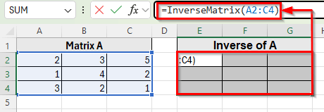 Using VBA to Calculate Inverse Matrix in Excel