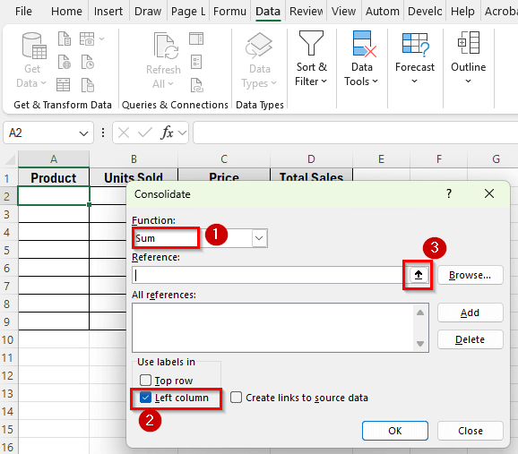 Using the Consolidate Feature to Pull the Same Cell from Multiple Sheets into a Master Column