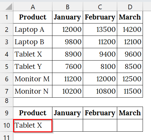 Applying the VLOOKUP with a Dynamic Column Reference