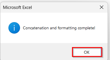 Applying a VBA Macro to Bold Specific Portions of Text in the Output of the Concatenate Formula