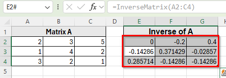 Using VBA to Calculate Inverse Matrix in Excel