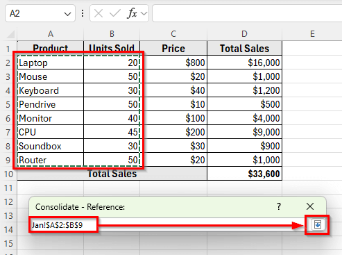 Using the Consolidate Feature to Pull the Same Cell from Multiple Sheets into a Master Column