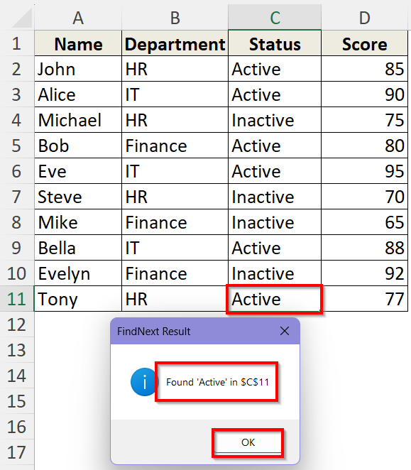 Find All Occurrences of a Word Using FindNext Method