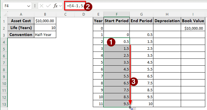 Using the VDB Function to Calculate GDS Depreciation in Excel