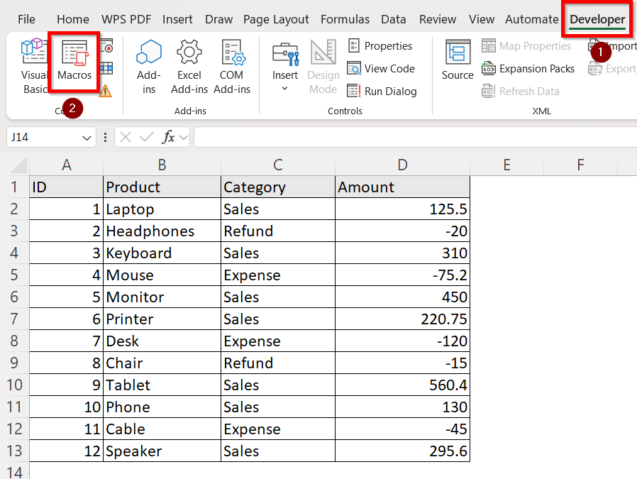 Use Cells(Row, Column) Function to Get Specific Cell Value