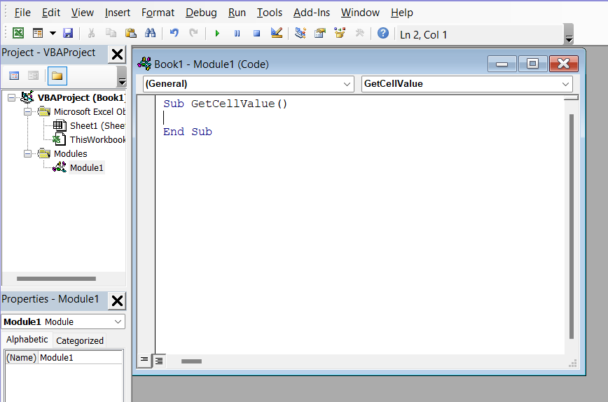 Use Cells(Row, Column) Function to Get Specific Cell Value