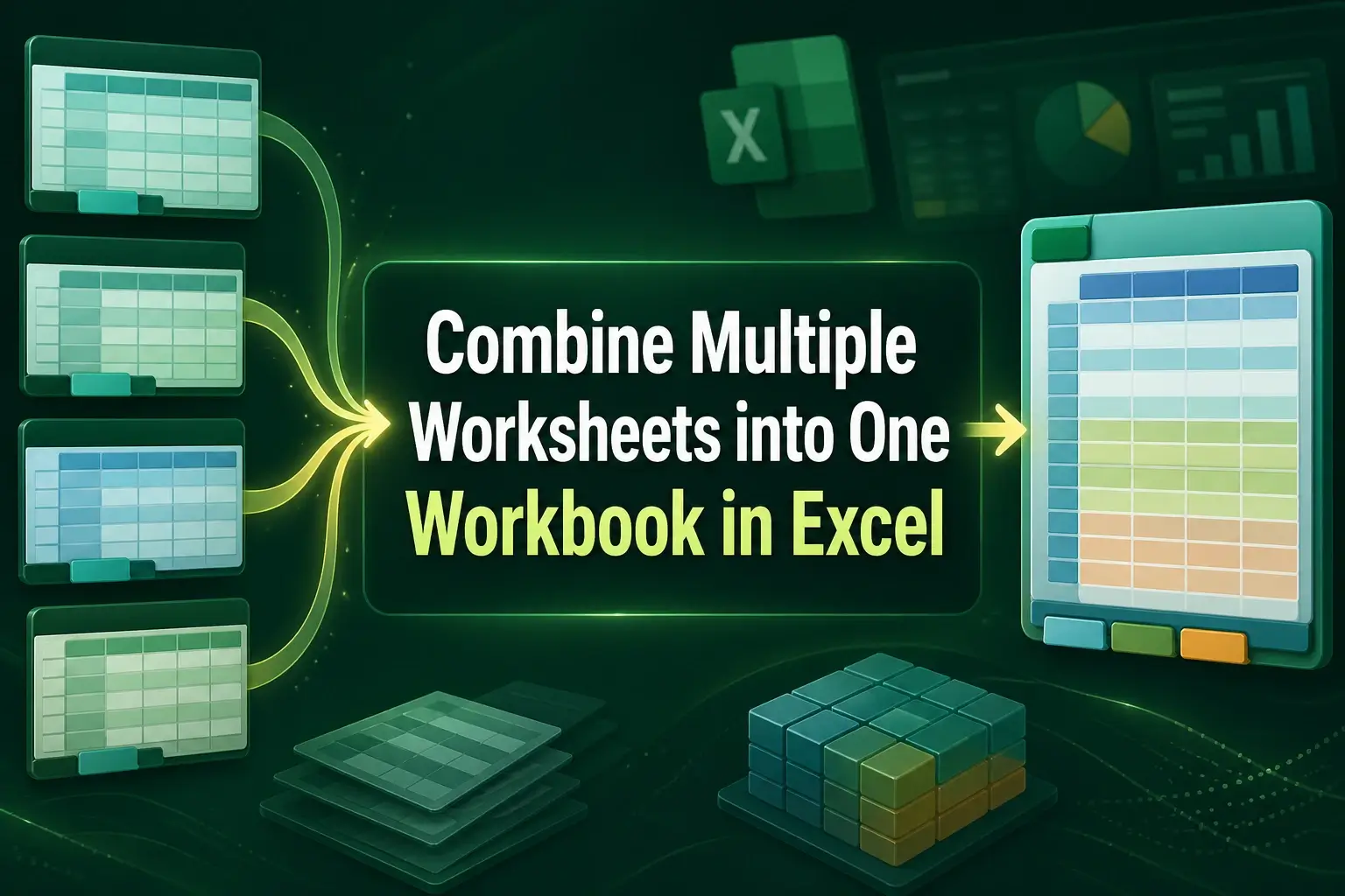 featured image - combine multiple worksheets into one workbook in excel