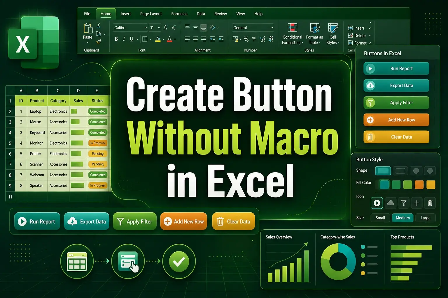 featured image - create button in excel without macro