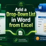 featured image - drop-down list in word from excel