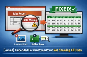 featured image - embedded excel in powerpoint not showing all data