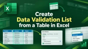 featured image - excel data validation list from table