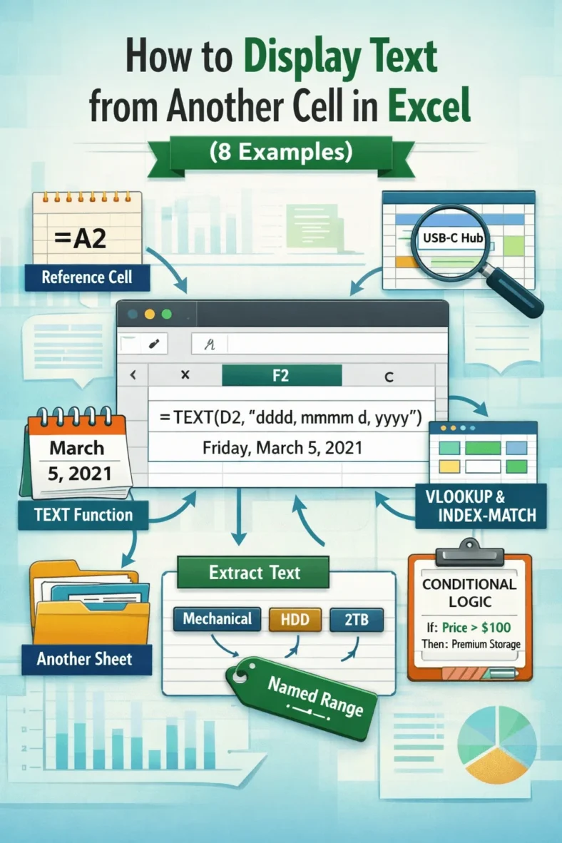 featured image - excel display text from another cell
