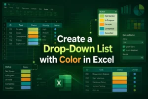 featured image - excel drop down list with color