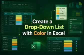 featured image - excel drop down list with color